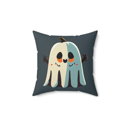 Square Pumpkin Ghost Pillow