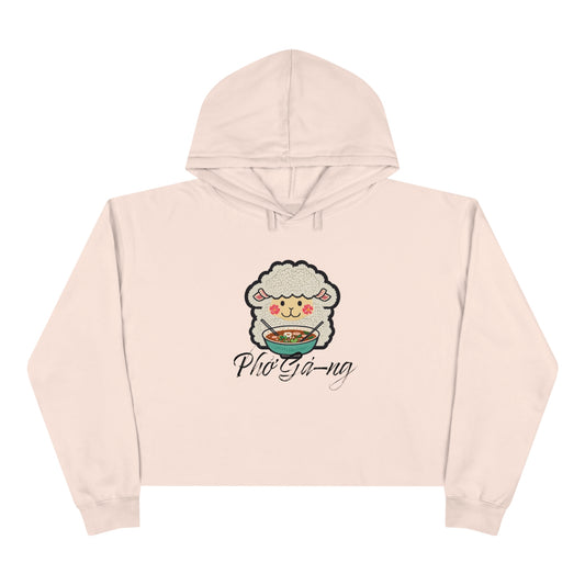 "Pho Ga-ng" Raw Bottom Crop Hoodie